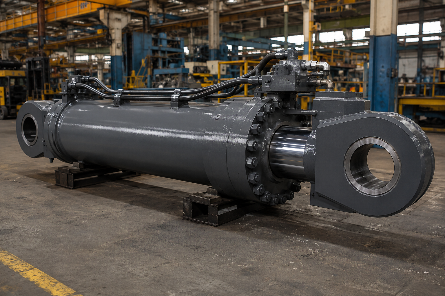 Severe duty hydraulic cylinder in factory